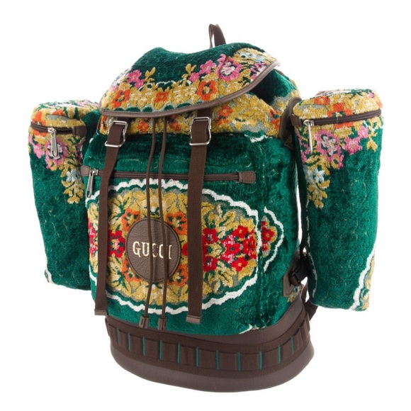 LARGE FLORAL VELVET JACQUARD BACKPACK GUCCI - Picture 3 of 8